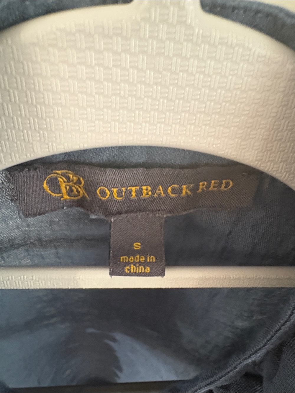 Outback Red Slate Blue Ruffle Halter Shell Top - Picture 2 of 5
